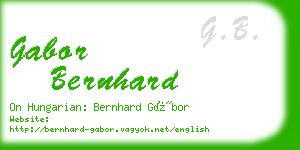 gabor bernhard business card